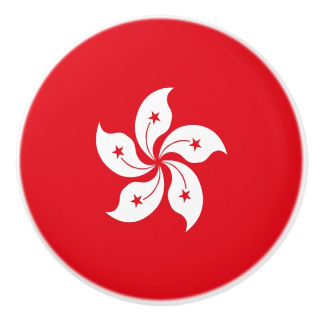 Pomo De Cerámica Bandera de Hong Kong (Anverso)