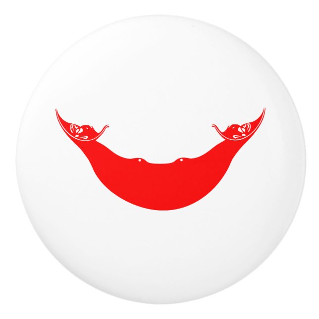 Pomo De Cerámica Bandera de Isla de Pascua (Anverso)