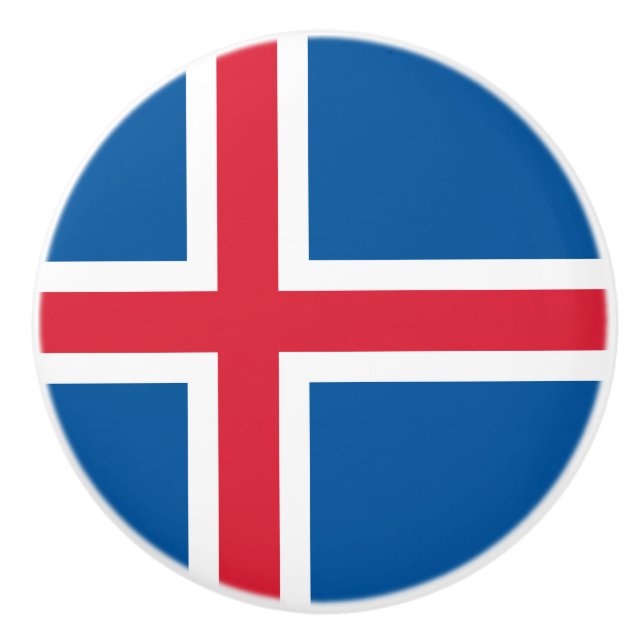 Pomo De Cerámica Bandera de Islandia (Anverso)