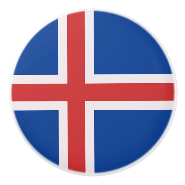 Pomo De Cerámica Bandera de Islandia (Anverso)