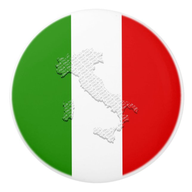 Pomo De Cerámica Bandera de Italia (Anverso)