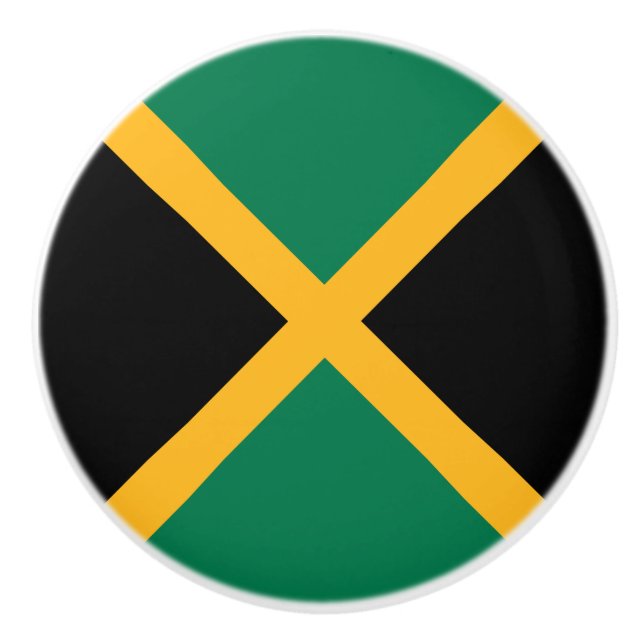 Pomo De Cerámica Bandera de Jamaica (Anverso)