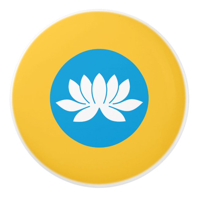 Pomo De Cerámica Bandera de Kalmykia (Anverso)