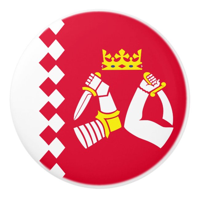 Pomo De Cerámica Bandera de Karelia del Norte (Anverso)