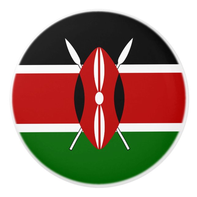 Pomo De Cerámica Bandera de Kenia (Anverso)