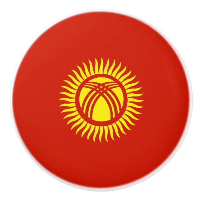 Pomo De Cerámica Bandera de Kirguistán (Anverso)