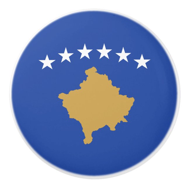 Pomo De Cerámica Bandera de Kosovo (Anverso)