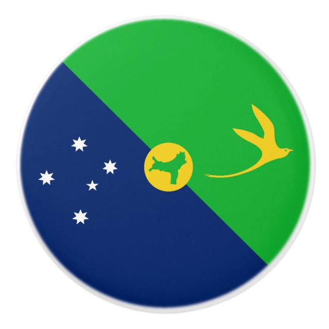 Pomo De Cerámica Bandera de la Isla de Navidad (Anverso)