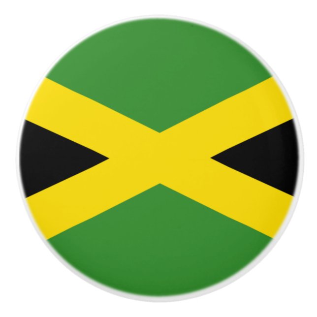 Pomo De Cerámica Bandera de la pilleta cerámica de Jamaica (Anverso)