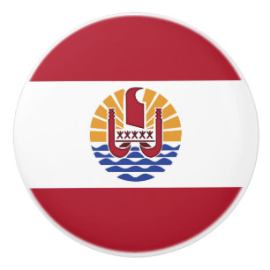 Pomo De Cerámica Bandera de la Polinesia Francesa