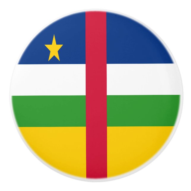 Pomo De Cerámica Bandera de la República Centroafricana (Anverso)