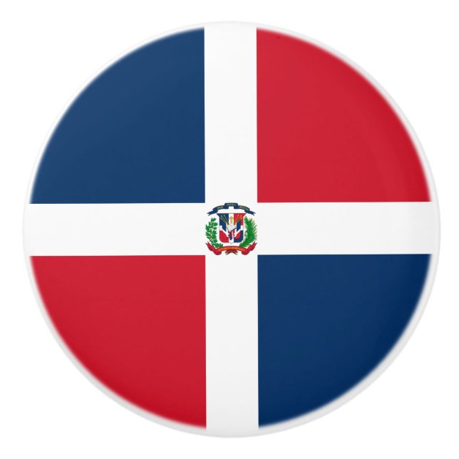 Pomo De Cerámica Bandera de la República Dominicana (Anverso)
