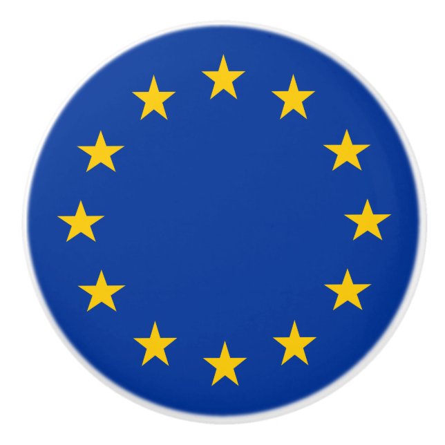 Pomo De Cerámica Bandera de la Unión Europea (UE) (Europa) (Anverso)