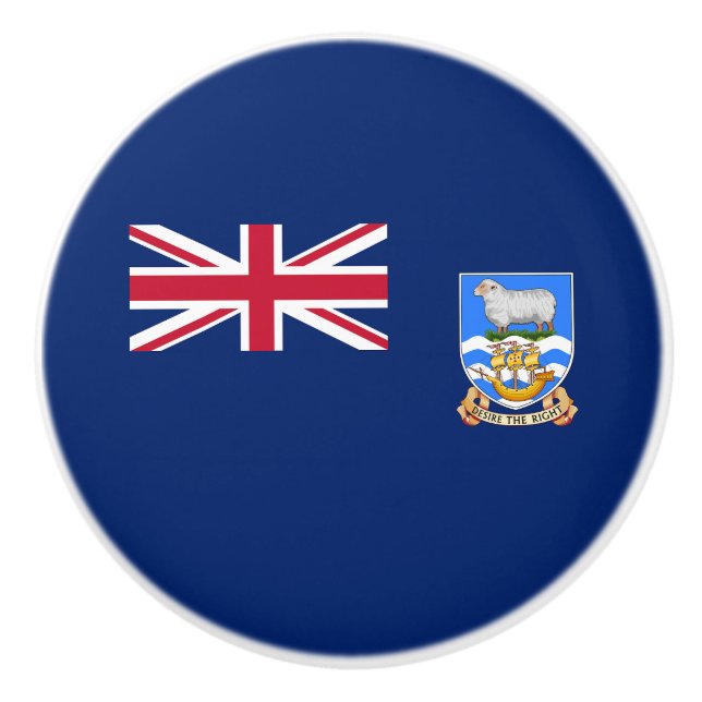 Pomo De Cerámica Bandera de las Islas Malvinas (Anverso)