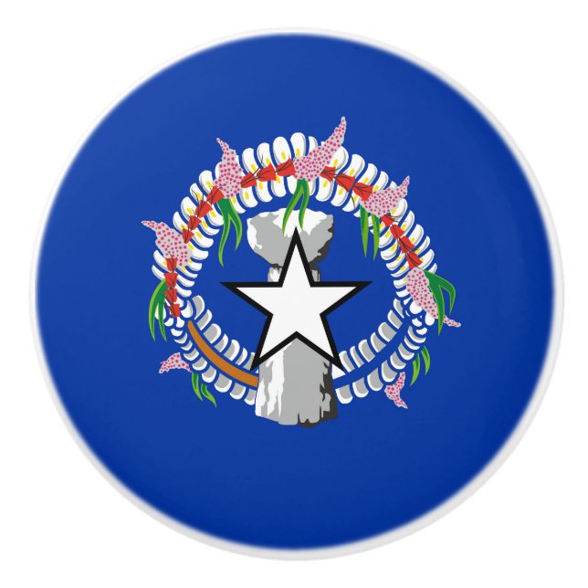 Pomo De Cerámica Bandera de las Islas Marianas del Norte (Anverso)