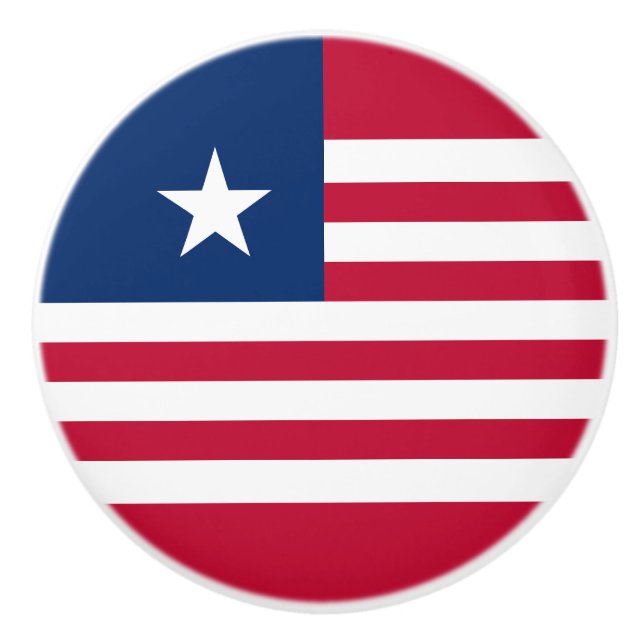 Pomo De Cerámica Bandera de Liberia (Anverso)
