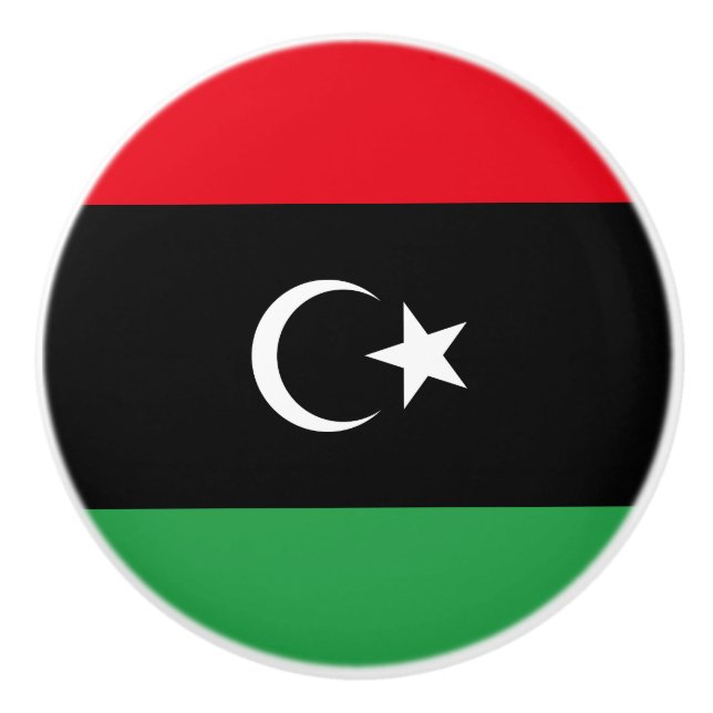 Pomo De Cerámica Bandera de Libia (Anverso)