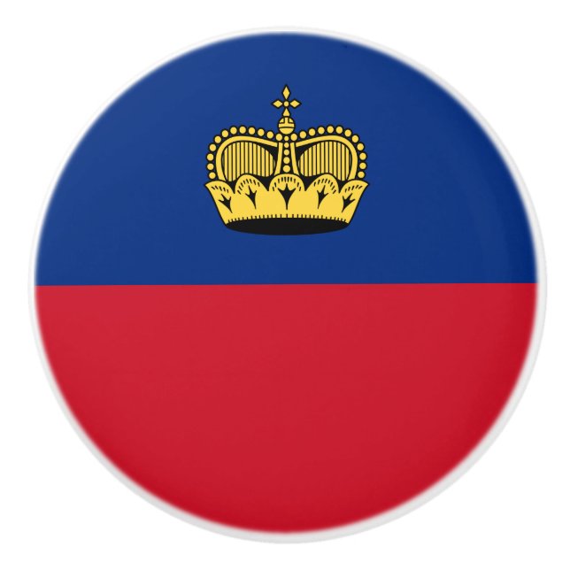 Pomo De Cerámica Bandera de Liechtenstein (Anverso)