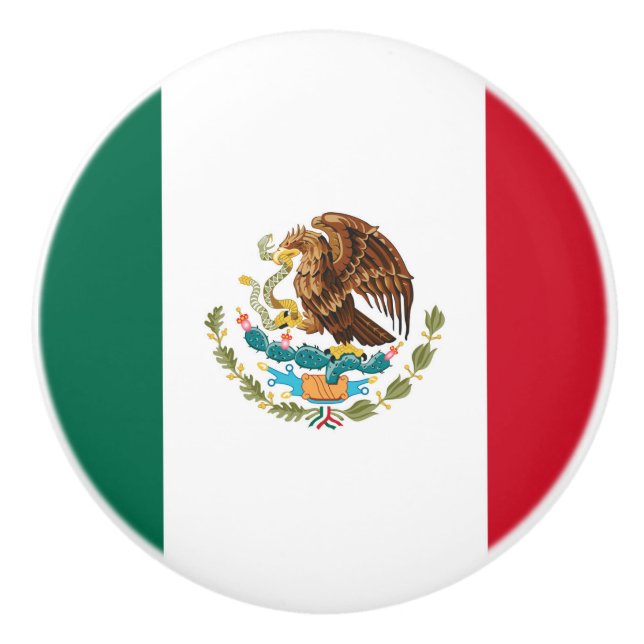 Pomo De Cerámica Bandera de México (Anverso)