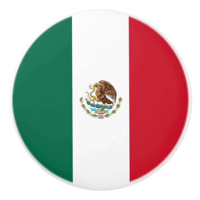 Pomo De Cerámica Bandera de México (Anverso)