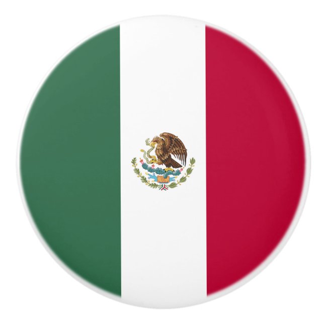 Pomo De Cerámica Bandera de México (Anverso)