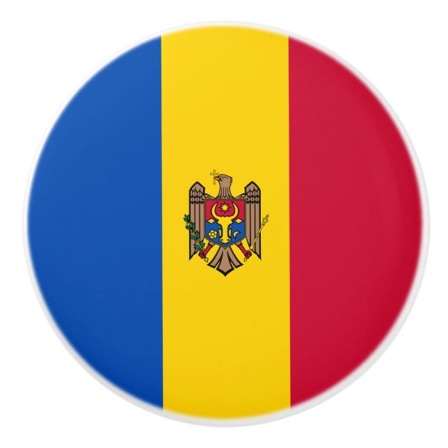 Pomo De Cerámica Bandera de Moldavia (Anverso)