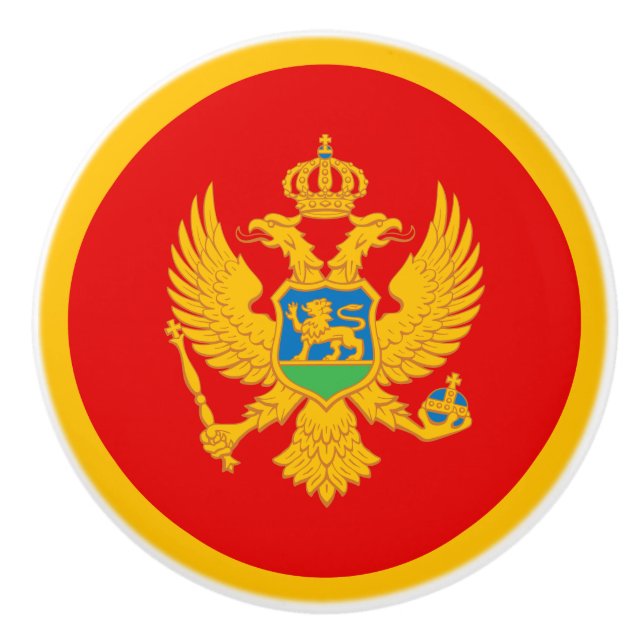 Pomo De Cerámica Bandera de Montenegro (Anverso)