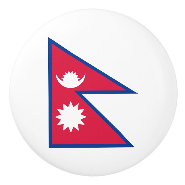Pomo De Cerámica Bandera de Nepal (Anverso)