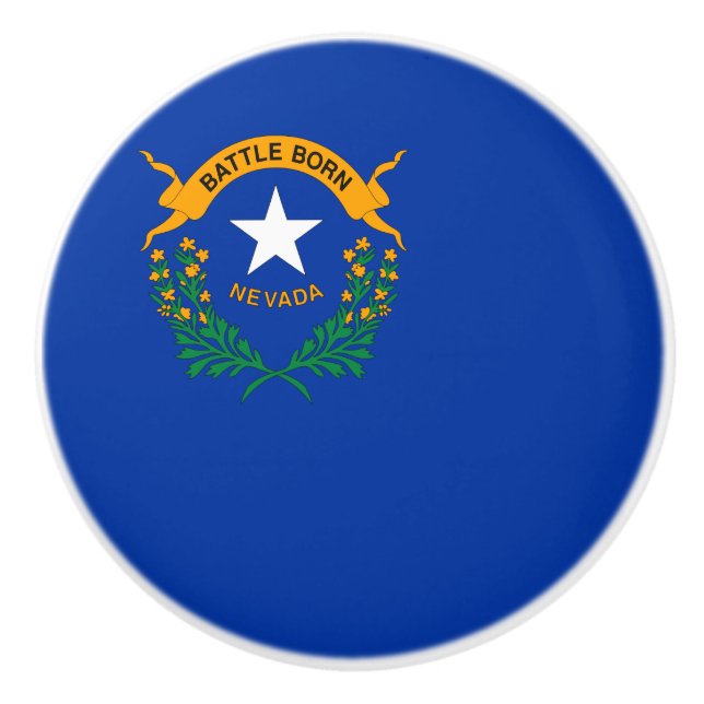 Pomo De Cerámica Bandera de Nevada (Anverso)