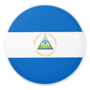 Pomo De Cerámica Bandera de Nicaragua