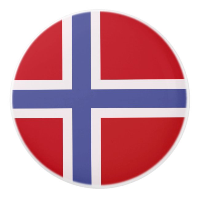 Pomo De Cerámica Bandera de Noruega (Anverso)