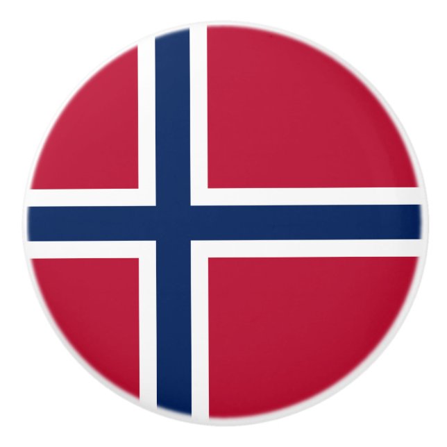 Pomo De Cerámica Bandera de Noruega (Anverso)