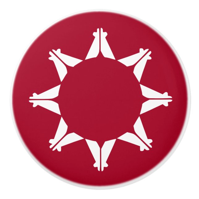 Pomo De Cerámica Bandera de Oglala Lakota Sioux (Anverso)