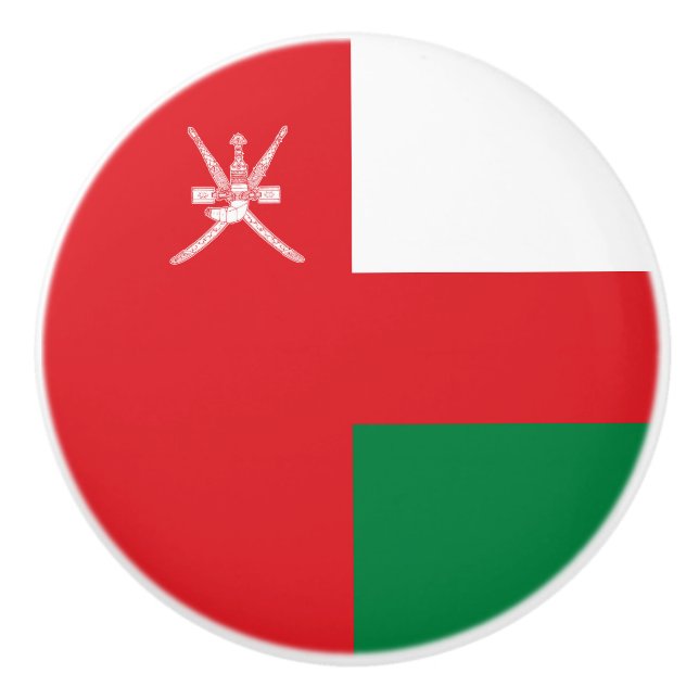 Pomo De Cerámica Bandera de Omán (Anverso)