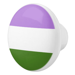 Pomo De Cerámica Bandera de orgullo genderqueer