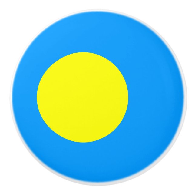 Pomo De Cerámica Bandera de Palaos (Anverso)