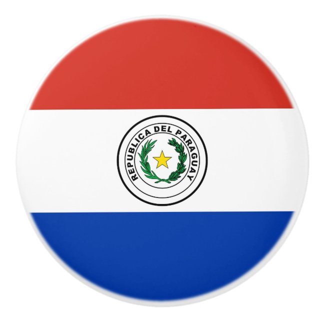 Pomo De Cerámica Bandera de Paraguay (Anverso)