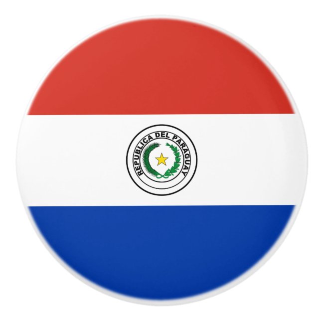 Pomo De Cerámica Bandera de Paraguay (Anverso)