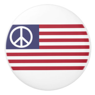 Pomo De Cerámica Bandera de Paz de Estados Unidos