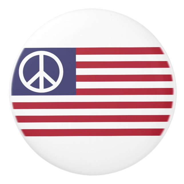 Pomo De Cerámica Bandera de Paz de Estados Unidos (Anverso)