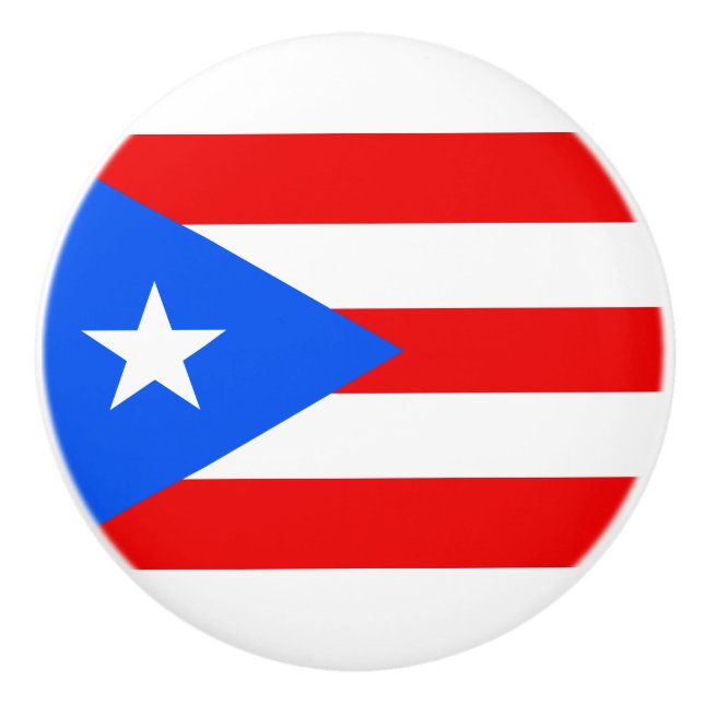 Pomo De Cerámica Bandera de Puerto Rico (Anverso)