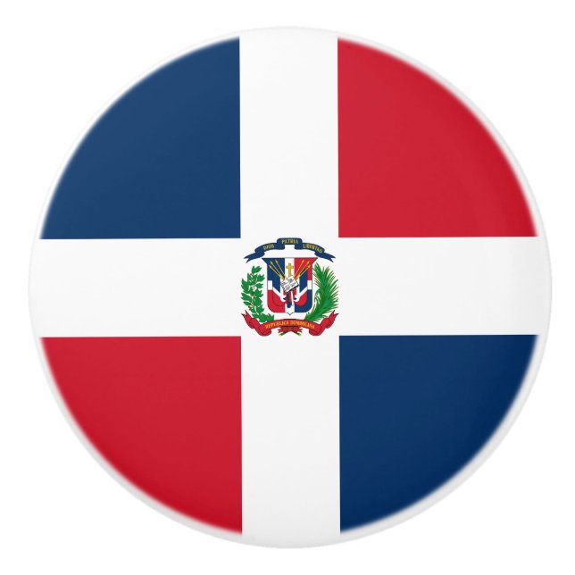 Pomo De Cerámica Bandera de República Dominicana (Anverso)