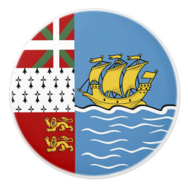 Pomo De Cerámica Bandera de San Pedro y Miquelón