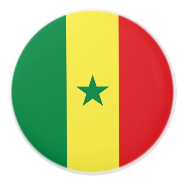 Pomo De Cerámica Bandera de Senegal (Anverso)