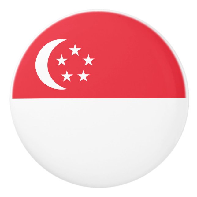 Pomo De Cerámica Bandera de Singapur (Anverso)