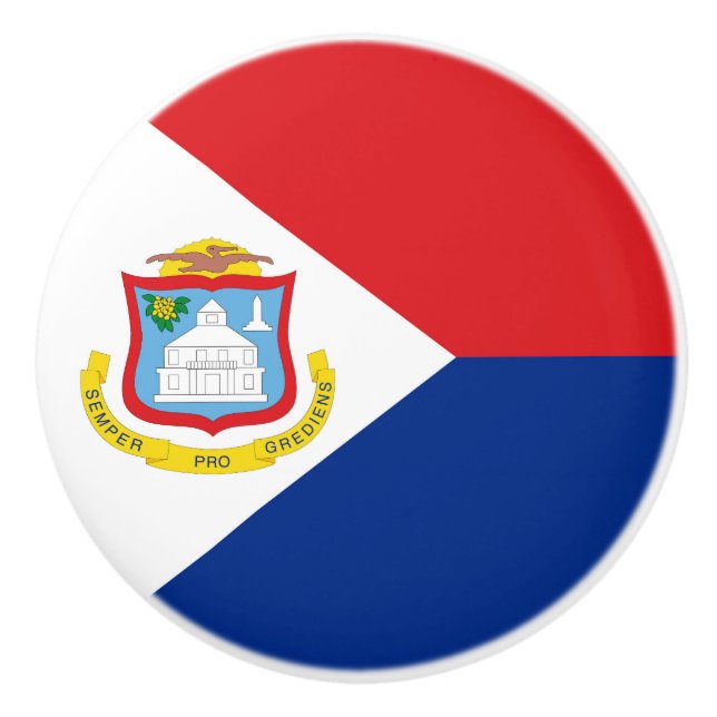 Pomo De Cerámica Bandera de Sint Maarten (Anverso)