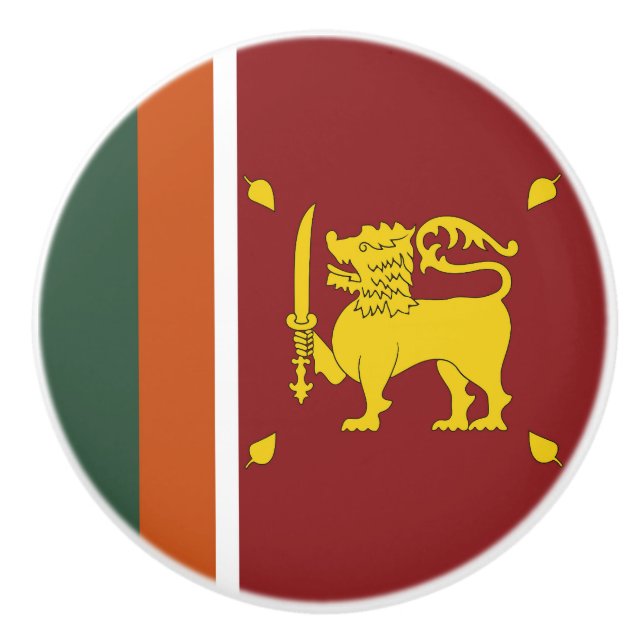 Pomo De Cerámica Bandera de Sri Lanka (Anverso)