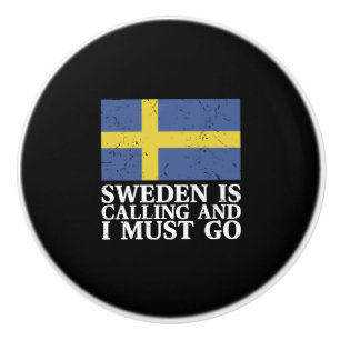 Pomo De Cerámica Bandera de Suecia