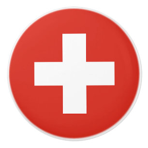 Pomo De Cerámica Bandera de Suiza
