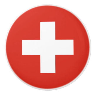 Pomo De Cerámica Bandera de Suiza